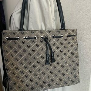 Monogram Tote Bag - Black and Brown